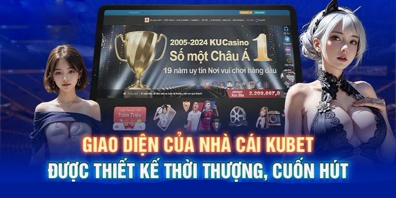 Màu chủ đạo của trang web nhà cái Kubet88 là xanh trắng